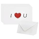 10 Stück I Love You Grußkarten mit Umschlag innen blanko 3D-Herz-Design romantische Liebeskarte Geburtstag Jahrestag Valentinstag für Ehemann Frau Freund Freundin Partner Paar Weihnachten