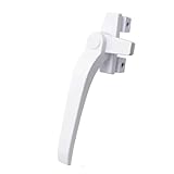 Fenstergriffe Abschliessbar Fenstergriff aus Aluminiumlegierung, flach, außenliegend, mit Druckknopf und siebeneckiger Verriegelungsschnalle(White Left,Right)