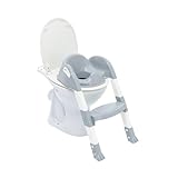 Thermobaby - Kinder-WC-Reduzierer - Kiddyloo - Clever, spielerisch & hygienisch - Verstellbare Beine- Rutschfeste Stufe - Kompaktes Zusammenklappen - Ab 18 Monate - Grau Charme
