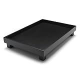 Bredemeijer großes schwarzes rechteckiges Holz Tablett 35 x 25 cm mit 4 Standfüßen - hoher Rand - im asiatischen Design