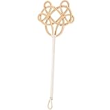 TOYANDONA Langstieliger Staubwedel aus Geflochtenem Rattan Handgefertigtes Staub Fusselentfernungswerkzeug für Steppdecken und Teppiche Praktisches Reinigungshilfsmittel für Haushalt