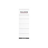 Original Falken 10er Pack Ordner-Rückenschild. Made in Germany. Etiketten 60 x 190 mm selbstklebend für 8 cm breite Ordner weiß
