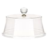 DOITOOL Kuchenkuppel-Abdeckung: Transparenter runder Kuchen-Präsentationsständer, Speiseteller, Deckel, Servierplatte, Käseplatte, Halter, transparente Schutzhülle, Lebensmittelzelt, 26 x 26 x 11 cm