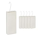 Relaxdays Luftbefeuchter Heizkörper, 6er Set, Wasserverdunster für Heizung, zum Hängen, Keramik, Raumbefeuchter, Creme