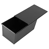 DIYEAH Schwarze Kastenbrotform mit Deckel Antihaftbeschichtete Edelstahl Backform für Toastbrot Langlebig Einfache Reinigung für Hausgemachtes Brotbacken