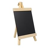EXHUMKY Kleine Stehende Holztafel mit Ständer 16X29cm Beschreibbare Kreidetafel für Hochzeit Party Büro Wiederbeschreibbares Tischtafelschild für Memo Menü und Dekoration