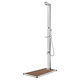 Haus & Garten Gartendusche mit braunem Boden 225 cm Edelstahl