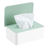 Baby Feuchttücher Box, Kinder Feuchttücher Toilettenpapier Box, Box Feuchtes Toilettenpapier, Tücherbox Baby, Serviettenbox mit Deckel Hält die Tücher Frisch Staubdicht für Zuhause und Büro (Grün)