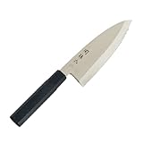 KAI Seki Magoroku Kinju Deba japanisches Kochmesser - Klinge mit 19 cm - Gesamtlänge 32cm - Asiatischer Messerschliff, Silber / Schwarz
