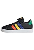 adidas Grand Elastic Lace and Top Strap Shoes Tennisschuhe, Core Black/Lucid Blue/Court Green, 36 EU