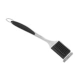 Grillbürste, Grillbürste aus Edelstahl, Keine Kratzer, Silberfarben, Grillbürste, Schaber, Grillreinigungsbürste mit 420 Mm Langem Griff für Grillrost