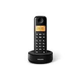 Philips D1601B - Schnurloses Telefon, DECT Telefon, Festnetzanschluss, 4,1 cm Display, Rückkopplung, Freisprechen, Anrufer-ID, Plug & Play, Eco+, Schwarz