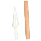 VICASKY Backform Teilig Holz Waffelhörnchen Former Backzubehör für Dessert DIY Eierkuchenrollen Ergonomisch Sicher Langlebig