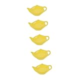 Alipis 5St Teebeutel-Untertasse aus Keramik Teebeutelablage Korb Kapsel Teekannenförmige Keramik-Teetasche Vintage Keramik Teebeutel Saucenteller für Party Snackschale aus Keramik Yellow