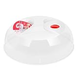Flexzion Mikrowellenabdeckung transparente Mikrowellenabdeckhaube mit einstellbarem Dampfentlüftungsloch, BPA-freier, transparenter Anti-Spritz Schutz Kunststoffdeckel, 25 cm