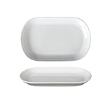 Weißes Melamin-Geschirr, Reis-Nudel-Rollplatte, kommerzielle Anti-Drop-Porzellanteller, kommerzielle kreative Grill-Restaurant, Frühstücksteller, XYM666004, ovaler Teller