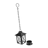 GOOHOCHY Leuchter Dekorative Kerzenlaternen Hängend Votiv- Groß Streichhölzer Für Kerzen Mini Kerzenhalter Retro Rustikal Hochzeit Votivkerzen Klein Drinnen Candlesticks Eisen Black