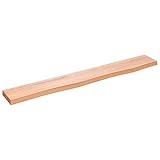 ULUYYUC Floating Shelves Wandregal Bücherregal Wand Regalboden - Wandregal Hellbraun 80x10x2 cm Massivholz Eiche Behandelt für Schlafzimmer Terrasse Wohnzimmer Flur
