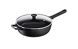 Tefal G61237 Trattoria Pro Schmorpfanne 28 cm mit Deckel | Aluguss | unbedenkliche Antihaftversiegelung | Thermo-Signal Temperaturanzeiger | für alle Herdarten geeignet | induktionsgeeignet | Schwarz