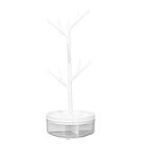 Jwthee Ast -Schmuckregal, Baumschmuckständer mit rotbarem Basisturm Rack Hanging Organizer für Ringohrringe Halskettenarmband (White)