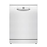 Bosch SMS2HTW08E Serie 2 Freistehender Geschirrspüler, 60 cm, Smart Start, bestätigte Hygieneleistung, Extra Trocknen, Favoritenprogramm, Silence on Demand, AquaStop, Home Connect App, Weiß