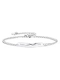 PiercingJak Armband mit Gravur Personalisierte Armbänder Damen Namen Armband Edelstahl Mobius Armkette Liebe Freundschaft Geschenke für Frauen Mädchen