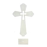 Walopola Kleine Holzkreuze Holzkreuze Ornament Kreuze Kunstschild mit Ständer Stehende Kreuze Dekoration Hohle Tischplatte Ornamente Home Hochzeit Kirche Dekoration