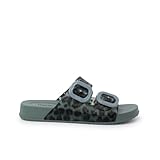 Pisamonas Habana-Sandalen Doppel-Schnalle Tierprint Größe 37 Farbe Grün