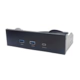 USB 3.2 und Typ C Frontplatte für 5,25 Zoll Festplattenschacht mit doppeltem USB-A-Port für PC-Desktop verbessert die Verbindung