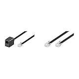 Goobay 68263 Modularverlängerungskabel, RJ12-Stecker (6P6C)  RJ12-Buchse (6P6C), 3m, schwarz & 50321 Modularanschlusskabel 3 Meter, Schwarz - RJ12-Stecker (6P6C) auf RJ12-Stecker (6P6C)