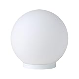 EGLO Tischlampe Rondo, 1 flammige Tischleuchte, Nachttischlampe aus Glas, Farbe: Weiß, Glas: Opal matt weiß, Fassung: E27, inkl. Schalter