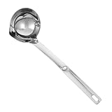 Mikinona Edelstahl Ölabscheider Schöpfkelle mit Langem Griff Fetttrennender Suppenlöffel aus Lebensmittelechtem Edelstahl Robust Komfortabel Effizient für Fettarmes Kochen und Einfache