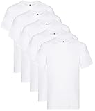 FRUIT OF THE LOOM Herren Original T. T-Shirt, weiß, L (5er Pack)