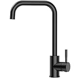 CECIPA Wasserhahn Küche Schwarz, Hochdruck Küchenarmatur 360° Drehbar, Mischbatterie Küche Schwarz mit Hohem Auslauf, Spültischarmatur Küche Hochdruck Installation Einfach, Armatur Küche Edelstahl