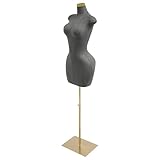 Mannequin Schaufensterpuppe Kleiderpuppe Standmodell Modefigur Displaypuppe Schneiderpuppe verstellbar 150-210 cm Grau für Boutiquen Kleidungsgeschäfte Schaufenster Ausstellung