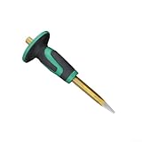 Jotekonoby Spitzkopf-Mauermeißel, 250 mm, mit Handschutz, legierter Stahl, Abbruchmeißel für Beton, Ziegel, Schnitzen und Skalieren, Gummigriff, rutschfestes, stoßdämpfendes Werkzeug