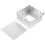 Sosoport Quadratische Backform aus Aluminiumlegierung Abnehmbarer Boden Antihaftbeschichtet Langlebiges Leicht zu Reinigendes Backzubehör für Vielseitiges Backen und Einfache
