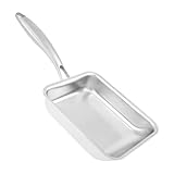 NQYZZFA Tamagoyaki-Pfanne, Japanische Omelettpfanne Aus Edelstahl Mit Antihaftbeschichtung, Multifunktionale Rechteckige Eierrollenpfanne, Kompatibel Mit Gasherd Und Induktionsherd,Silber