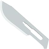 DEXSUR Skalpellklingen, steril, hochgradig kohlenstoffhaltiger Stahl, Dermablade, 22 chirurgische Klingen für Dermaplaning, einzeln verpackte Box mit 100 Stück + # 4 Skalpellgriff