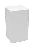 Paintersisters Sockel Weiß lackiert Größe S - (10x10x18 cm) allseitig geschlossen, akkurat verarbeitet, Podest für Objekte und Kunst, Deko, Pflanzensäule, Schaufenster