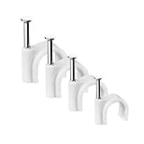 Kabelschelle Nagelschellen,400 stück Kabelhalter Mit Eingestecktem Nagel Halterungen Kabelbefestigung Für Starkstromkabel 4 Weiß Größen 4 mm, 6 mm, 8 mm, 10 mm Steckdosenleiste Wandmontage