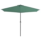 vidaXL Balkonschirm Sonnenschirm Terrassenschirm Alu-Mast Grün 300×150 cm Halb