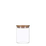 TALK-POINT Vorratsdosen aus Glas mit Bambusdeckel, Vorratsgläser, Glasbehälter | 350 ml - 2200 ml | luftdicht, Spülmaschinenfest, Mottensicher (700 ml)