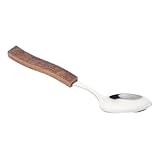 Ciieeo Esslöffel Aus Edelstahl Portion Servierlöffel Suppenlöffel Löffel Des Lebensmittels Küchenutensilien Aus Edelstahl Metalllöffel Esslöffel Aus Holz Light Brown Rostfreier Stahl