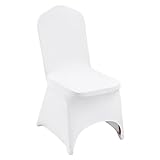 VEVOR 50 Stück weißen Stuhlhussen Polyester Spandex Stuhlabdeckung Stretch Slipcovers für Hochzeit Party Essen Bankett Stuhl Dekoration deckt