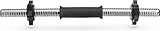 Gymtek - Kurzhantelstange, Länge 35-45cm, Ø 24mm (+/-2mm), 2 Sternverschlüsse Griff gerändelt Hantelstange Kurzhantel Hantelgriffe für Gewichte Hantelscheiben Dumbbells - Schwarz oder Silber