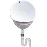 Urinal Urinalbecken, Plastik Wasserloses Urinal für Männer, Spritzsichere Urinale mit 150cm Anti-Geruchs-Abflussrohr, Wandmontierte Spritzwassergeschützte Spülurinale für Keller Baustelle WC (Weiß)