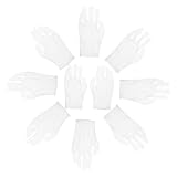 VALICLUD 10 Paare Atmungsaktive weiße Nylonhandschuhe mit dreifacher Rippung Flexible Passform Strapazierfähig Präzise für Sammlerstücke Schmuckhandling Staubdicht Professionelle