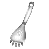 AUTSUPPL Edelstahl Spaghettilöffel mit Abtropflöchern und Gezackten Kanten Vielseitiger Küchenhelfer zum Servieren und Abgießen von Pasta und Nudelsuppen Rostfrei Langlebig