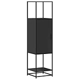 Eleganz Highboard Schwarz 35,5x35x139 cm | Wohnzimmermöbel-Set aus Holzwerkstoff & Metall | Platzsparend & Modern | Stilsicheres Aufbewahrungsmöbel für Kleine Wohnungen